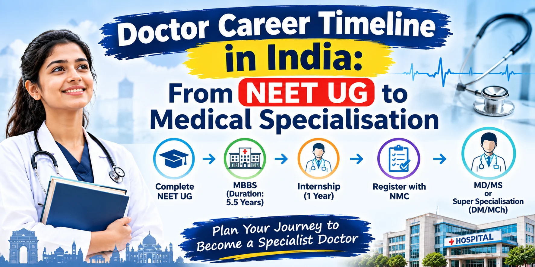 Doctor Career Timeline in India: From NEET UG to Medical Specialisation